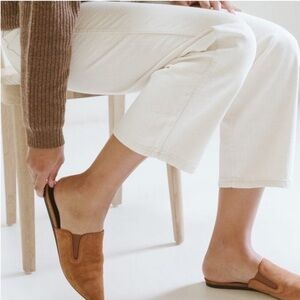 Jenni Kayne Mule Suede Pointed Toe in Saddle Brown